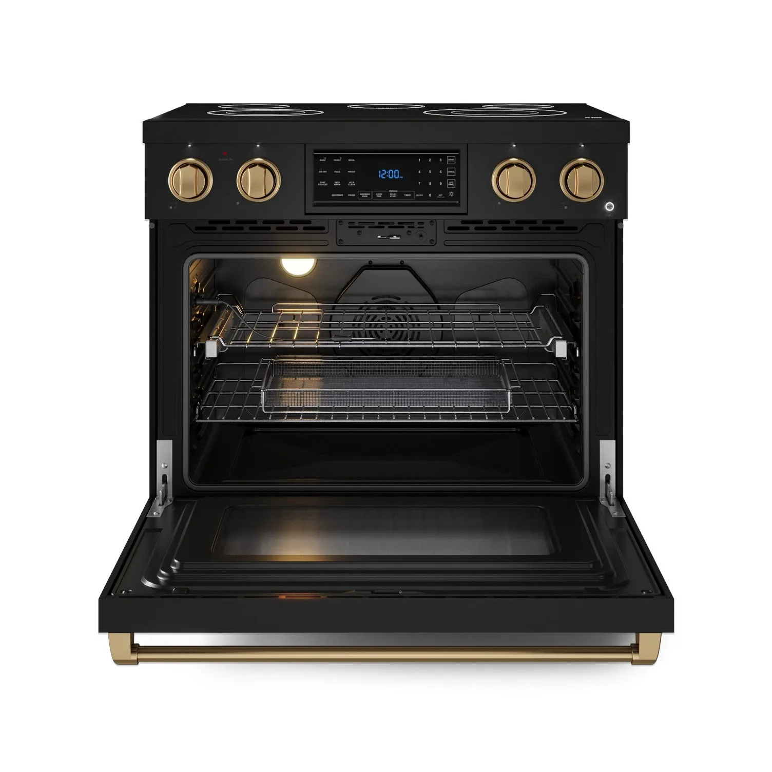 Thor Kitchen Black Stainless Steel Freestanding Professional Electric Range|Gordon Ramsay Series (6 cu.ft) - RSE36B-BRZ