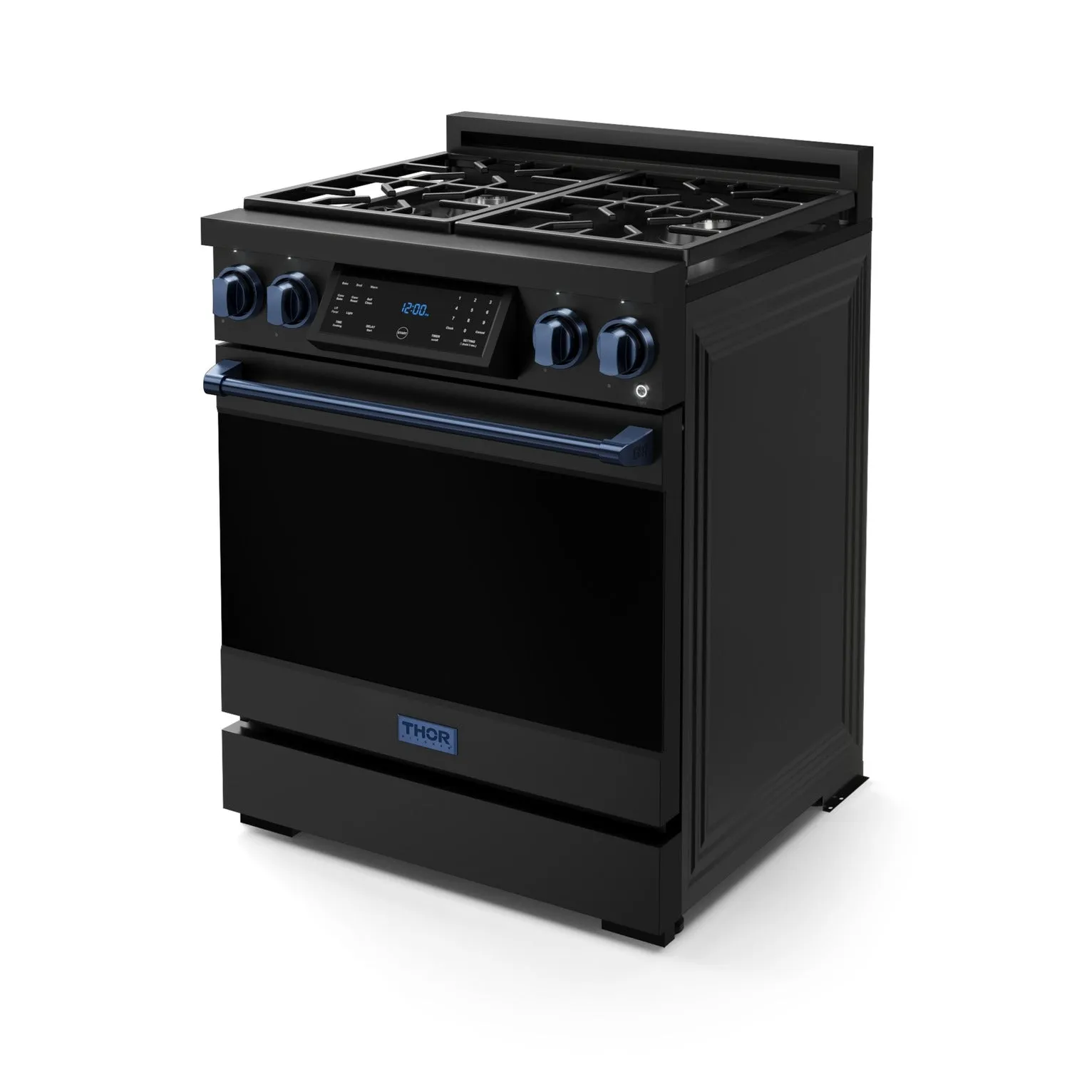Thor Kitchen Black Stainless Steel Freestanding Professional Gas Range|Gordon Ramsay Series (4.55 cu.ft.) - RSG30B-BLU