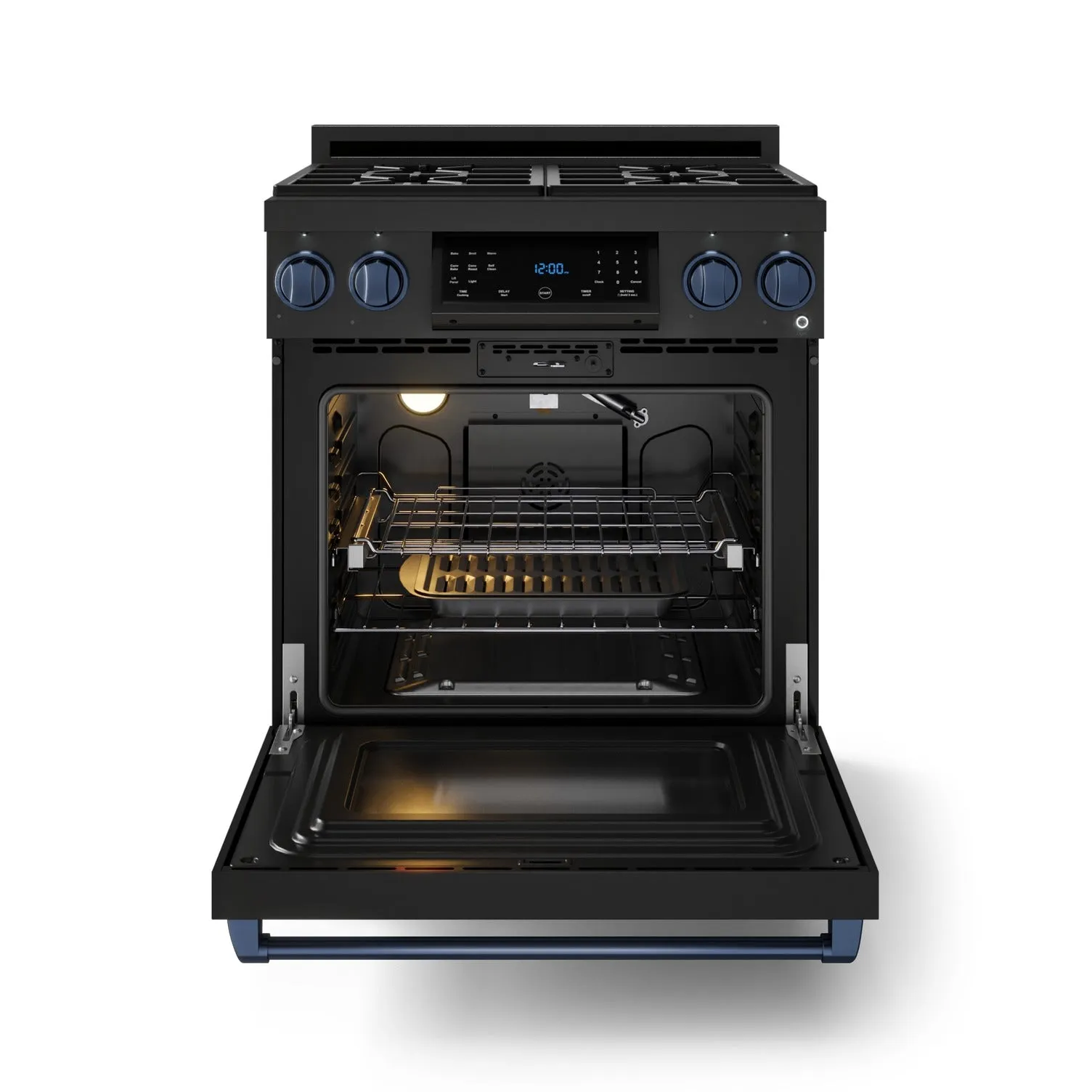 Thor Kitchen Black Stainless Steel Freestanding Professional Gas Range|Gordon Ramsay Series (4.55 cu.ft.) - RSG30B-BLU