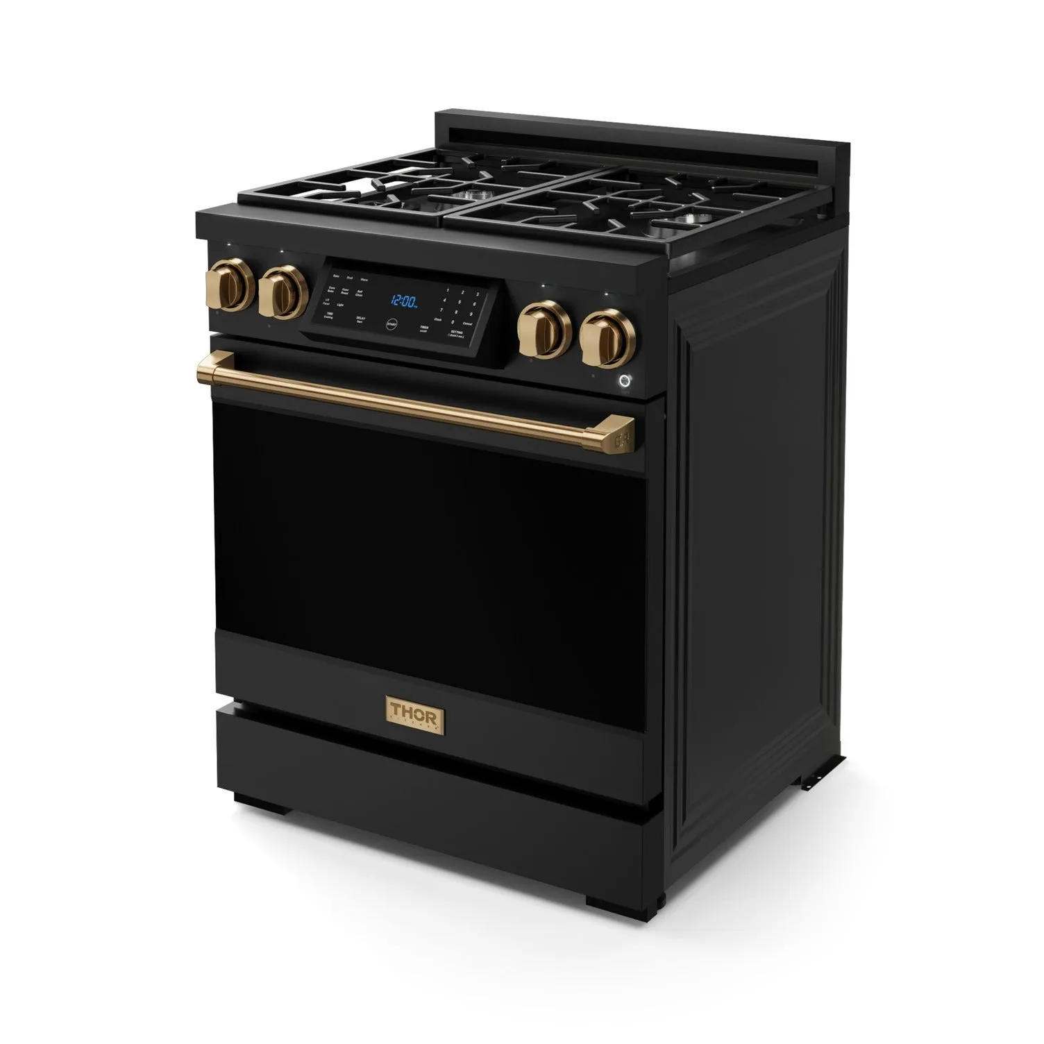Thor Kitchen Black Stainless Steel Freestanding Professional Gas Range|Gordon Ramsay Series (4.55 cu.ft.) - RSG30B-BRZ