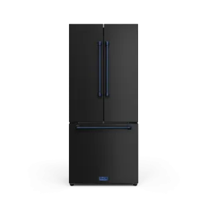 Thor Kitchen Matte Black French Door Counter Depth Refrigerator with Ice Maker| Gordon Ramsay Collection (17.5 cu.ft.) - RF3017FFD00-BLU