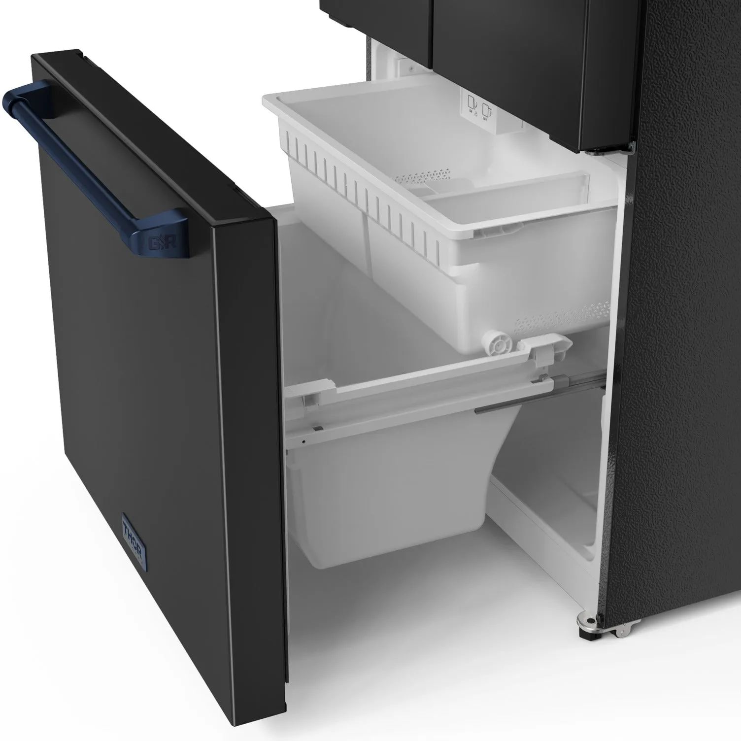 Thor Kitchen Matte Black French Door Counter Depth Refrigerator with Ice Maker| Gordon Ramsay Collection (17.5 cu.ft.) - RF3017FFD00-BLU