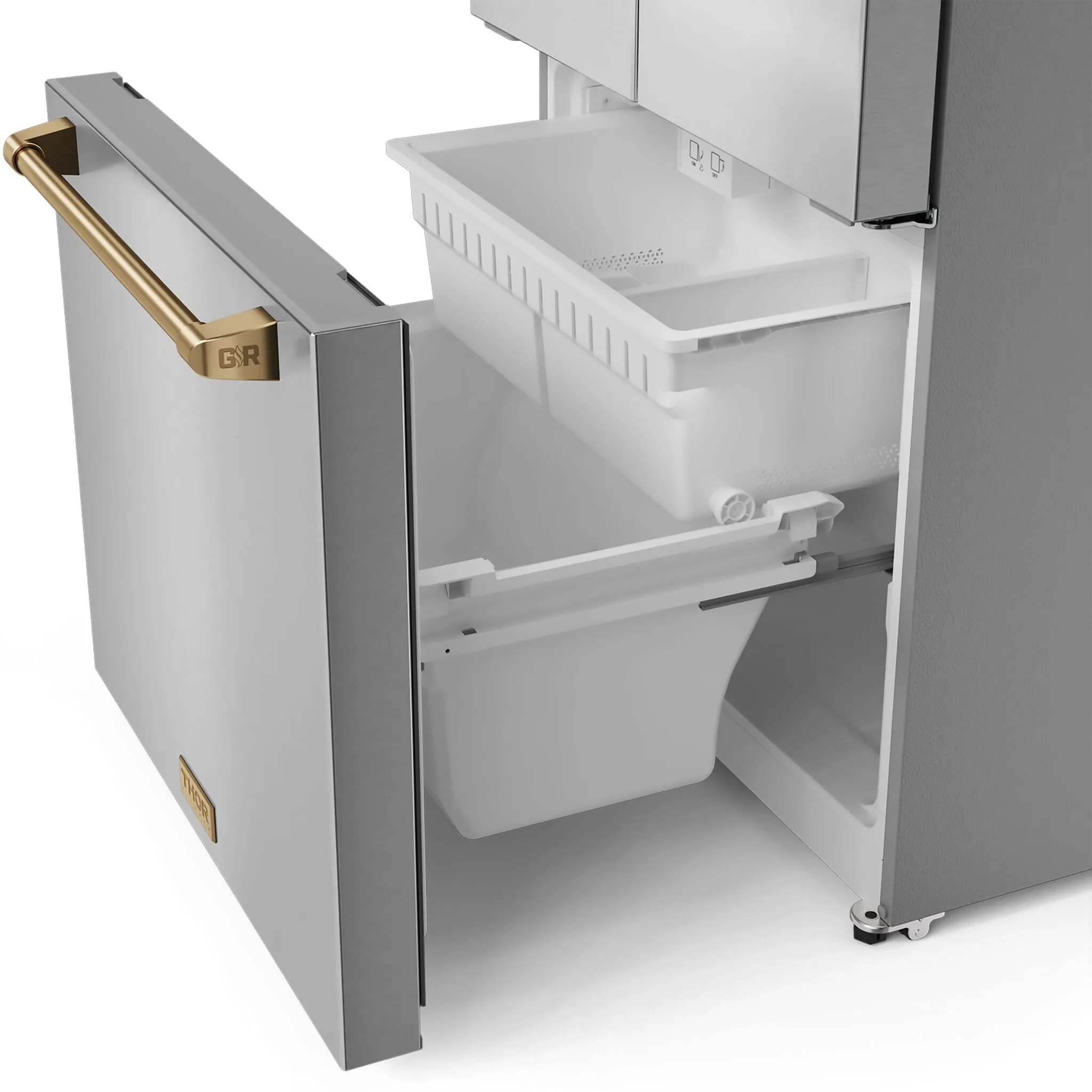 Thor Kitchen Stainless Steel French Door Counter Depth Refrigerator with Ice Maker| Gordon Ramsay Collection (17.5 cu.ft.) - RF3017FFD99-BRZ
