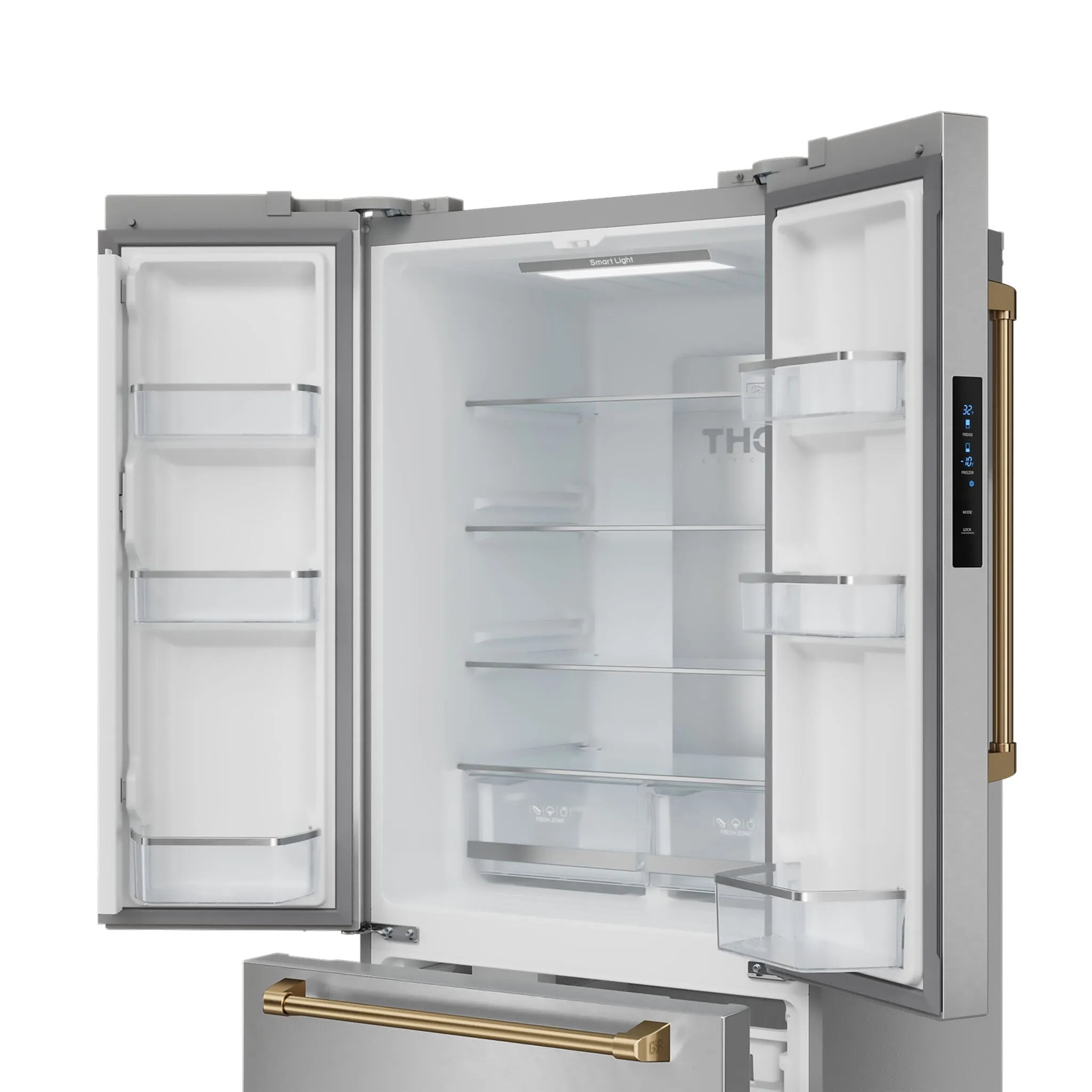 Thor Kitchen Stainless Steel French Door Counter Depth Refrigerator with Ice Maker| Gordon Ramsay Collection (17.5 cu.ft.) - RF3017FFD99-BRZ