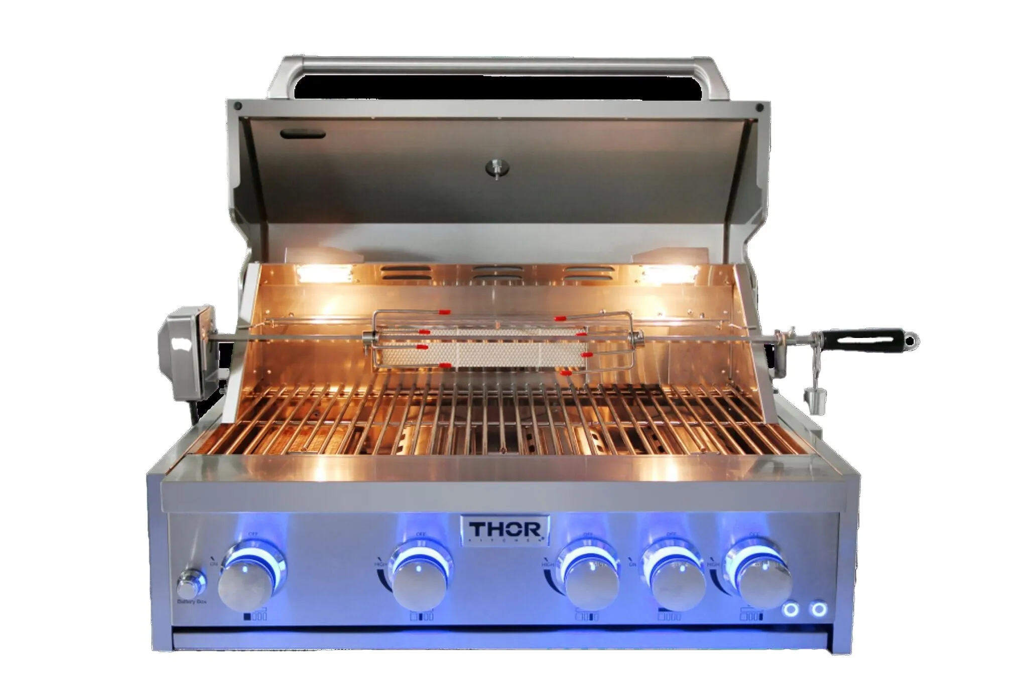 Thor Kitchen Stainless Steel Modular Pro-Style Outdoor Propane Grill with 4 Burners and one Rotisserie Burner - MK04SS304