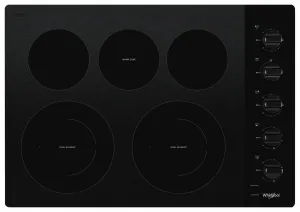 Whirlpool Black 30" Electric Cooktop - WCE77US0HB
