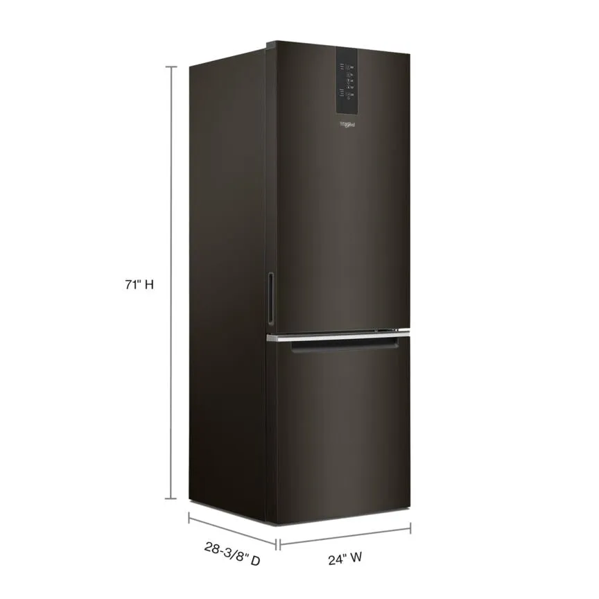 Whirlpool Black Stainless Steel Counter-Depth Bottom-Freezer Refrigerator (12.9 Cu.Ft.) - WRB543CMJV
