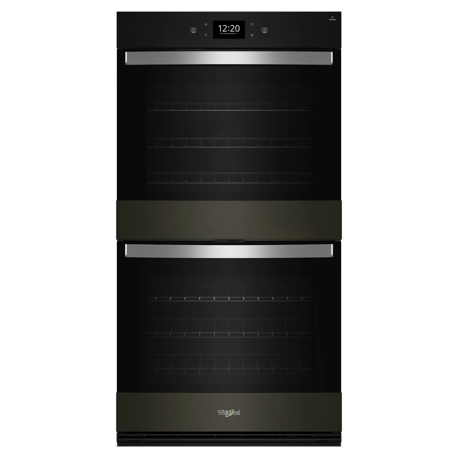 Whirlpool Black Stainless Steel Smart Double Wall Oven with PrintShield™ Finish (10.00 Cu Ft) - WOED7030PV