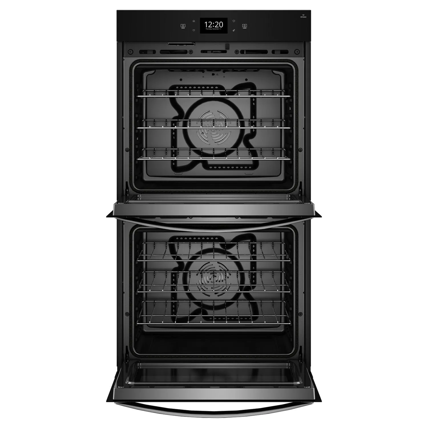 Whirlpool Black Stainless Steel Smart Double Wall Oven with PrintShield™ Finish (10.00 Cu Ft) - WOED7030PV