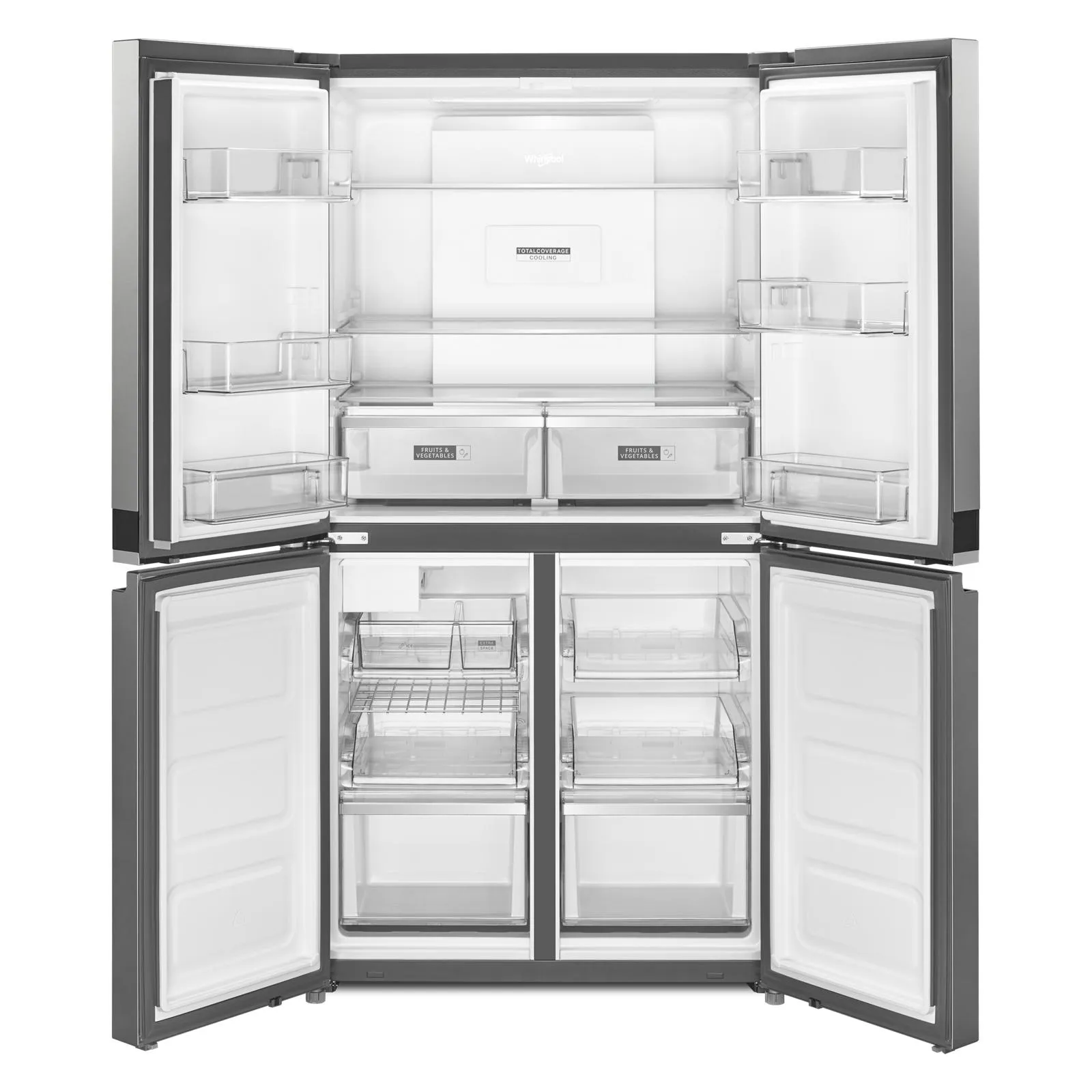 Whirlpool Fingerprint Resistant Metallic Steel French 4 Door Refrigerator (19.4 cu.ft.) - WRQA59CNKZ