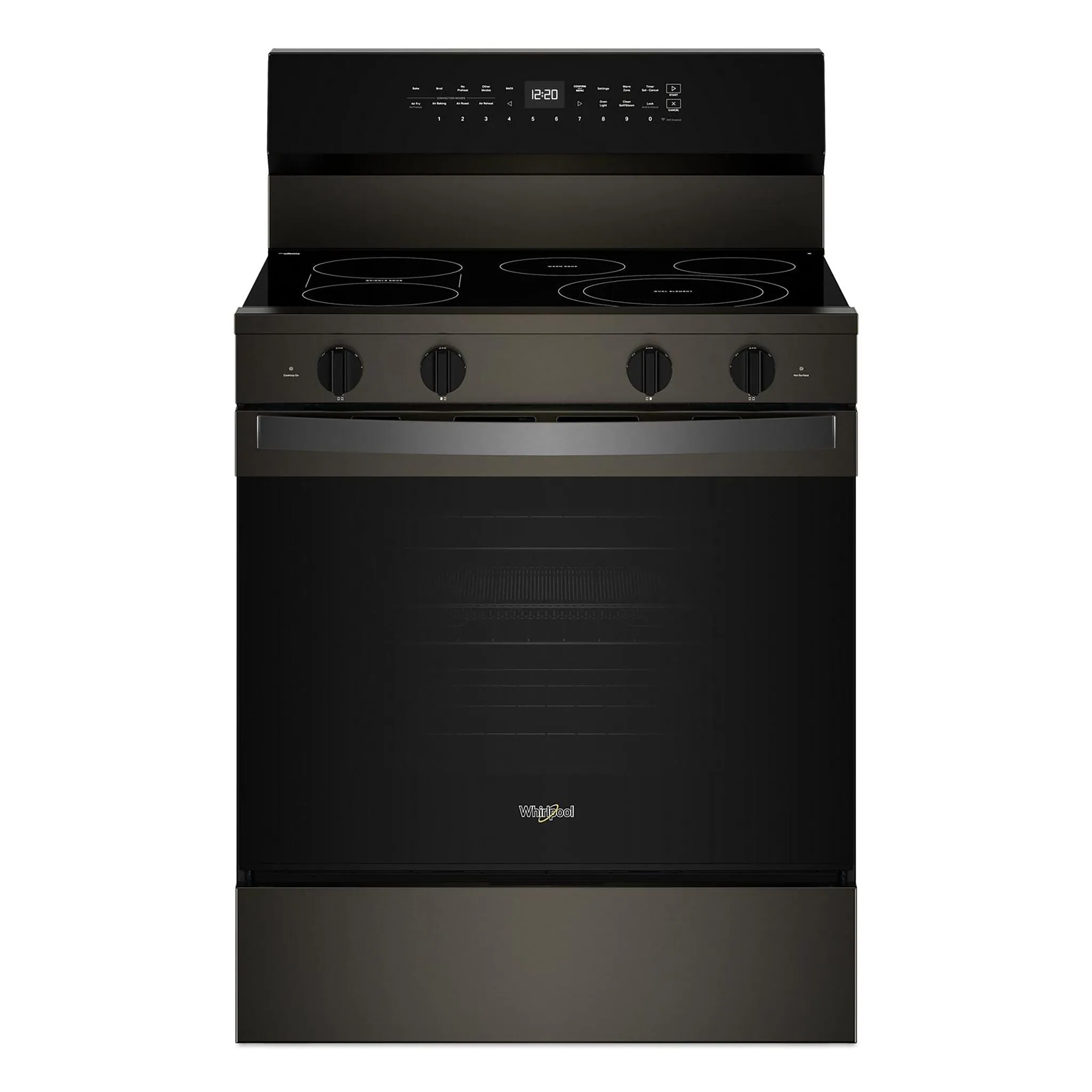 Whirlpool Print Resistant Black Stainless Electric Freestanding Range (5.3 Cu.Ft.) - YWFES7530RV