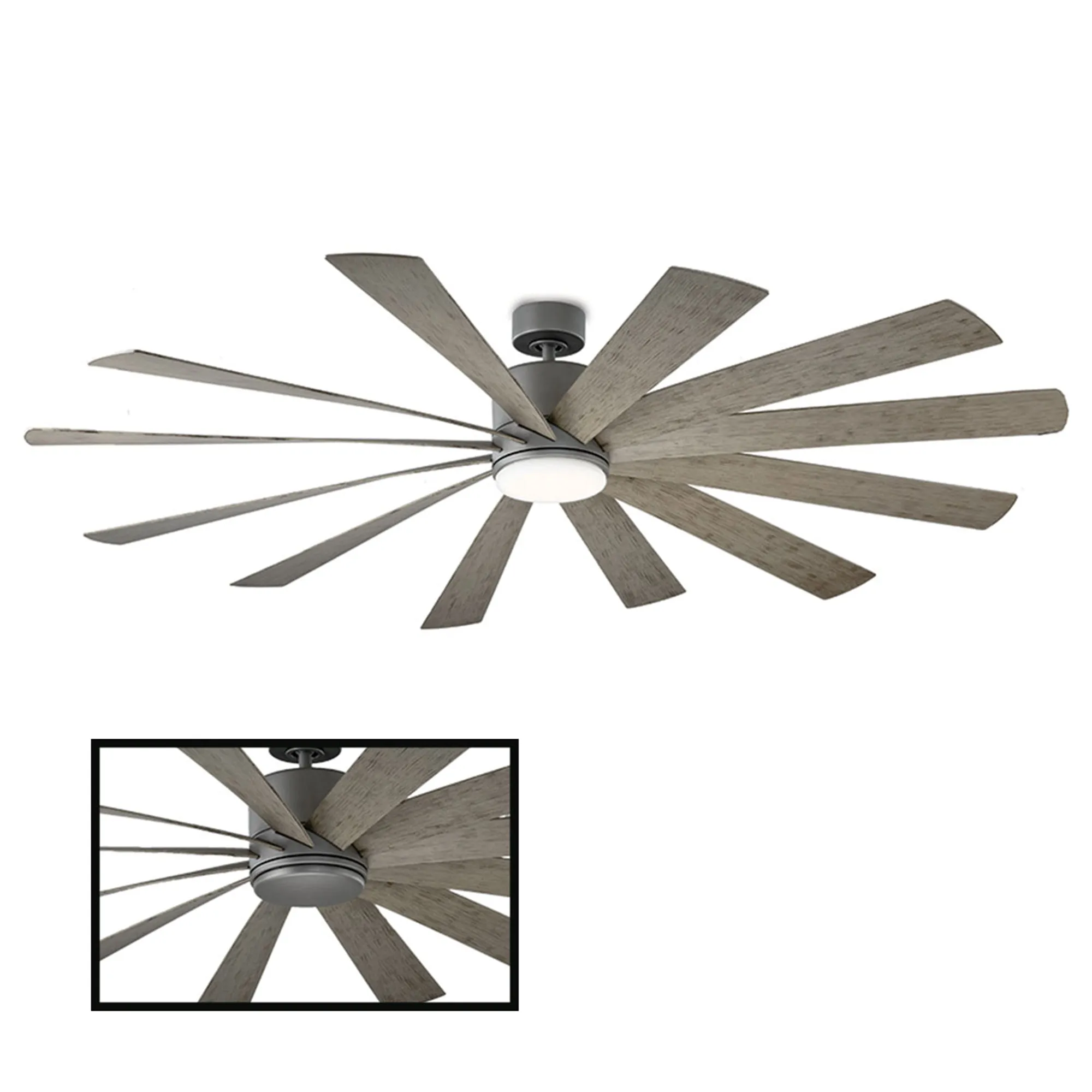 Windflower Indoor/Outdoor 12-Blade 80" Smart Ceiling Fan with LED Light Kit