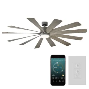 Windflower Indoor/Outdoor 12-Blade 80" Smart Ceiling Fan with LED Light Kit