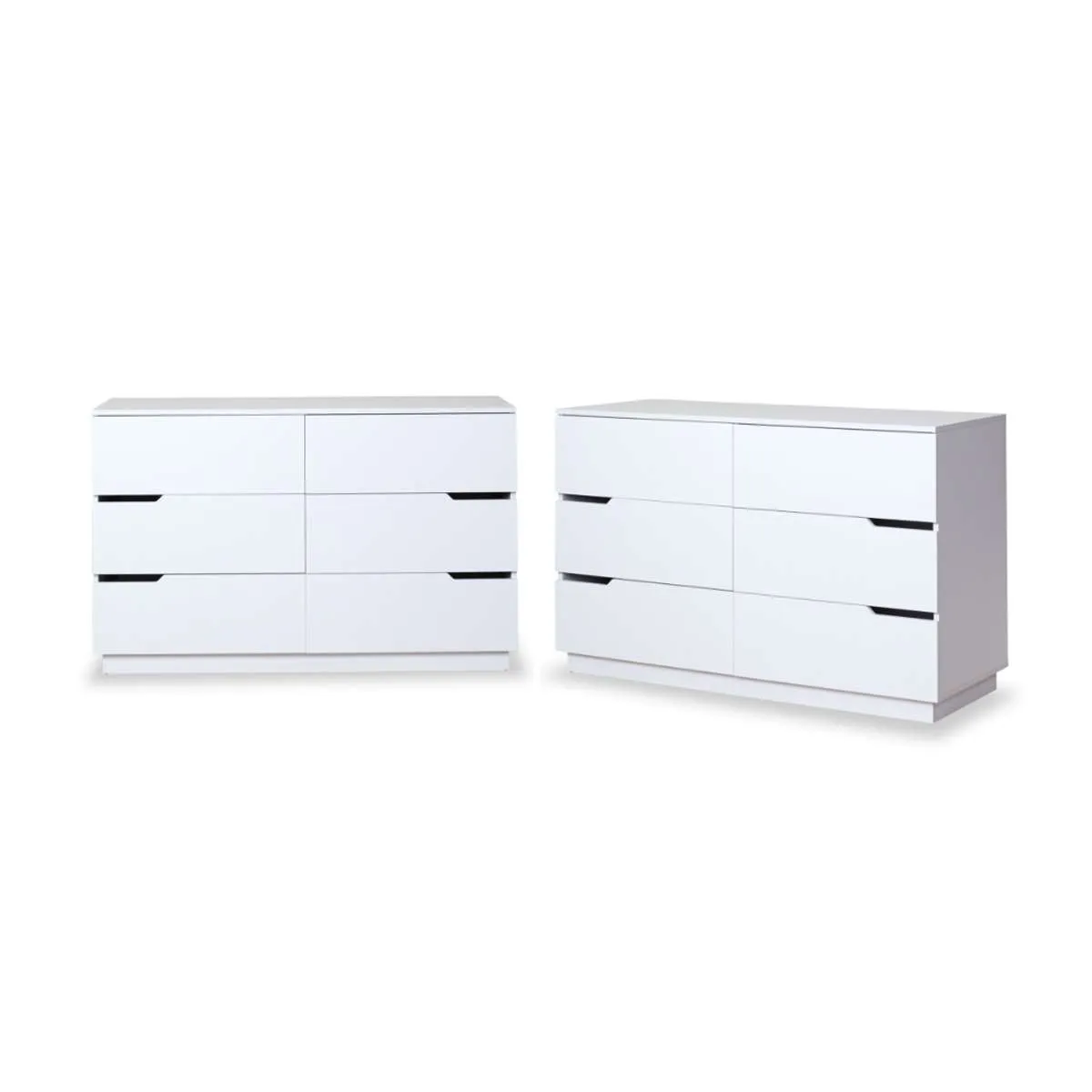 Zack Six Drawer - White Bundle Mocka